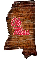 Ole Miss Rebels Mini Roadmap State Sign - Blue
