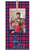 Ole Miss Rebels Plaid Clothespin Sign - Blue