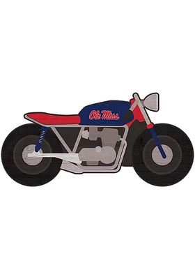 Ole Miss Rebels Motorcycle Cutout Sign - Blue