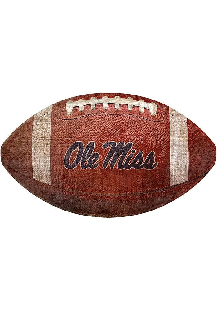 Ole Miss Rebels Baseball Shaped Sign - Blue