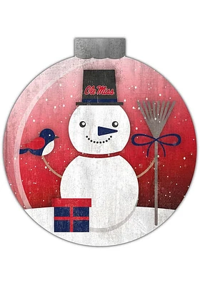 Ole Miss Rebels Snowglobe 12 Inch Sign - Blue