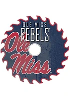 Ole Miss Rebels Rust Circular Saw Sign - Blue