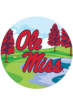 Ole Miss Rebels Landscape Circle Sign - Blue
