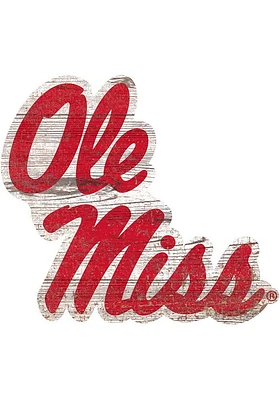 Ole Miss Rebels Team Logo 8 Inch Cutout Sign - Blue