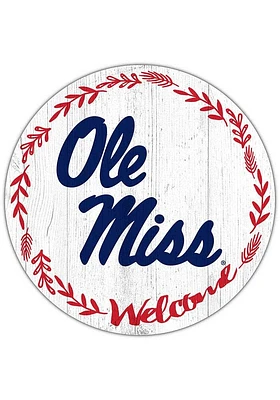 Ole Miss Rebels Welcome Circle Sign - Blue