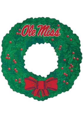 Ole Miss Rebels Team Wreath 16 Inch Sign - Blue