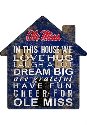 Ole Miss Rebels 12 inch House Sign - Blue