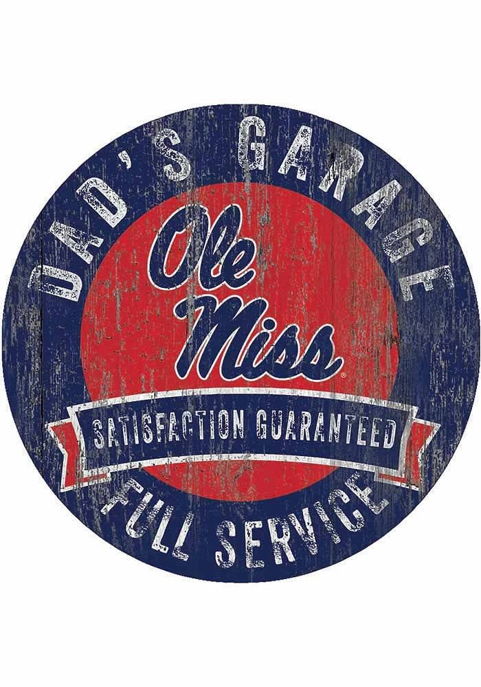 Ole Miss Rebels Dads Garage Sign - Blue