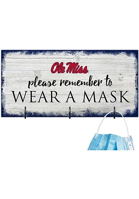 Ole Miss Rebels Please Wear Your Mask Sign - Blue