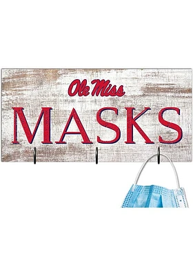 Ole Miss Rebels Mask Holder Sign - Blue