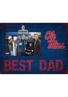 Ole Miss Rebels Best Dad Clip Picture Frame - Blue