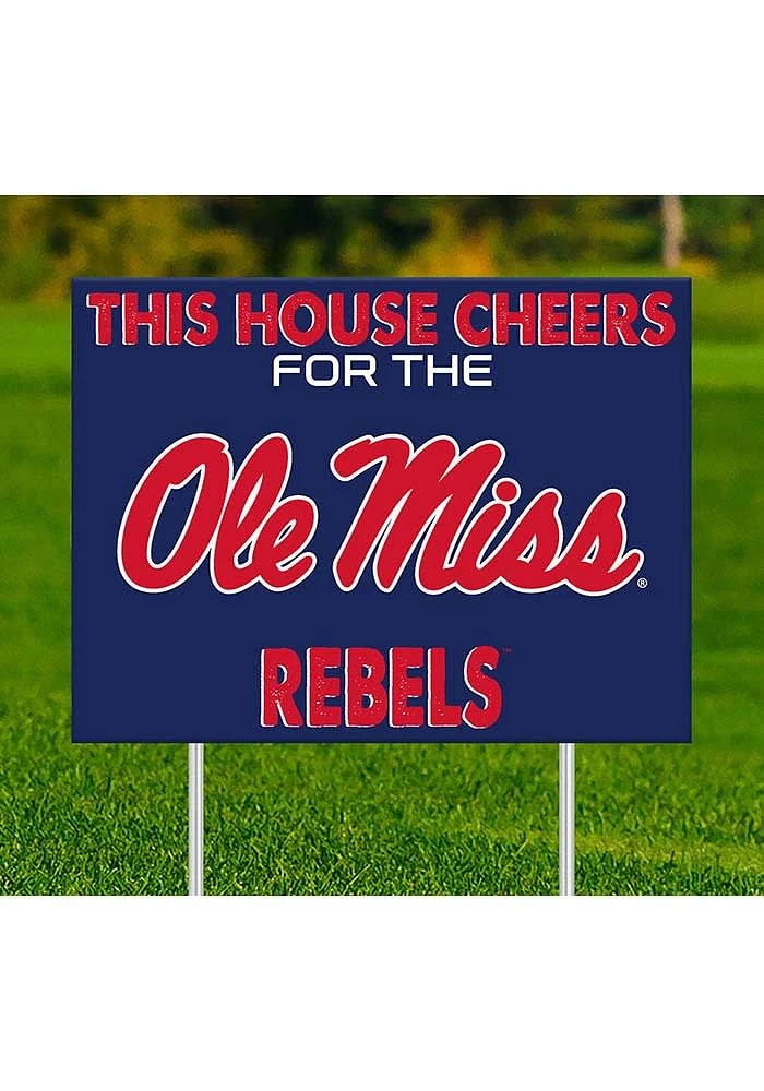 Ole Miss Rebels This House Cheers For Yard Sign - Blue