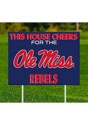 Ole Miss Rebels This House Cheers For Yard Sign - Blue