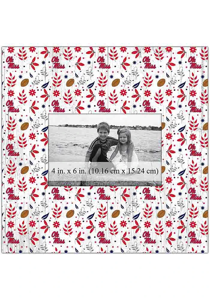 Ole Miss Rebels Floral Pattern Picture Frame - Blue