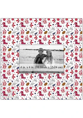 Ole Miss Rebels Floral Pattern Picture Frame - Blue