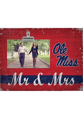 Ole Miss Rebels Mr and Mrs Clip Picture Frame - Blue