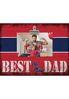Ole Miss Rebels Best Dad Striped Clip Picture Frame - Blue