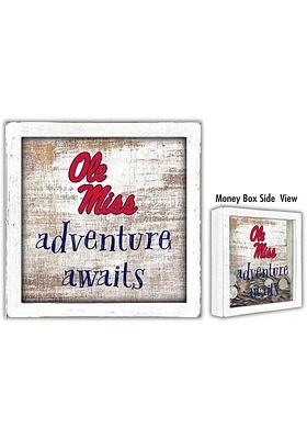 Ole Miss Rebels Adventure Awaits Box Sign - Blue