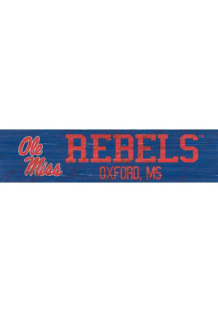 Ole Miss Rebels 6x24 Sign - Blue