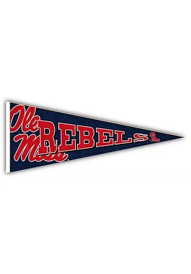 Ole Miss Rebels Wood Pennant Sign - Blue