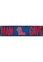 Ole Miss Rebels Man Cave 6x24 Sign - Blue
