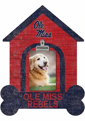 Ole Miss Rebels Dog Bone House Clip Picture Frame - Blue
