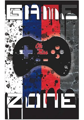 Ole Miss Rebels Grunge Game Zone Sign - Blue