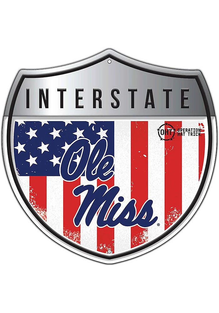 Ole Miss Rebels 24in Americana Interstate Sign - Blue