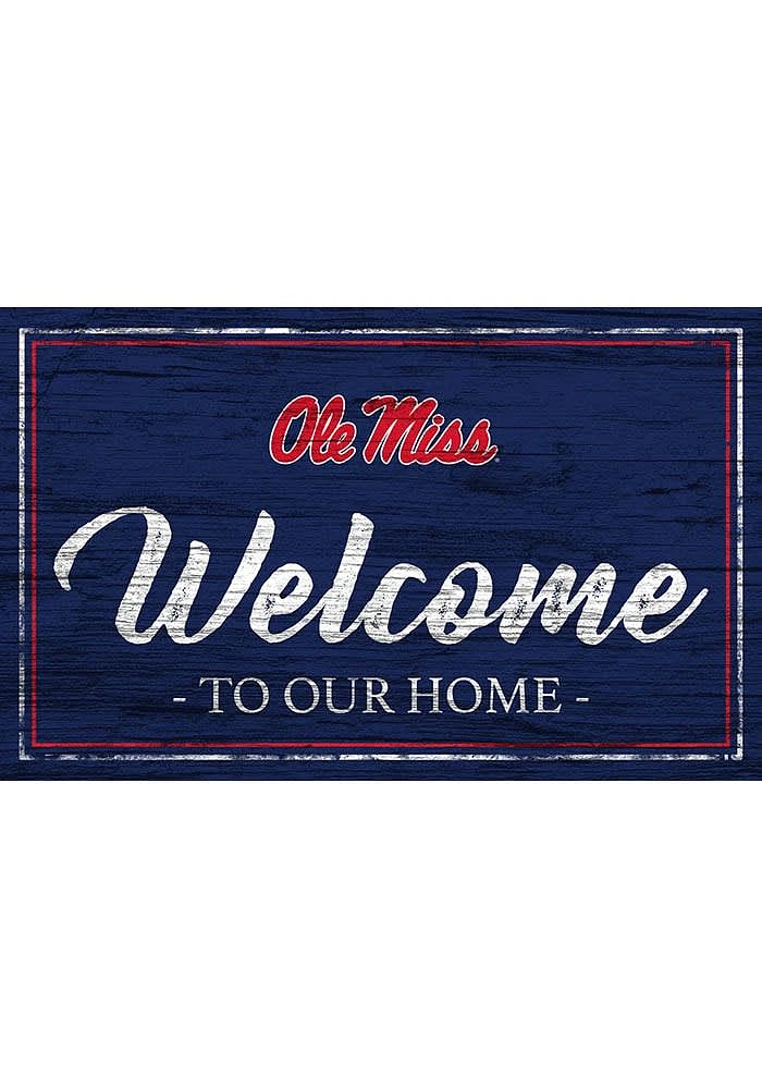 Ole Miss Rebels Team Welcome 11x19 Sign - Blue