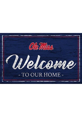 Ole Miss Rebels Team Welcome 11x19 Sign - Blue