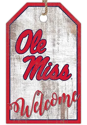 Ole Miss Rebels Welcome Team Tag Sign - Blue