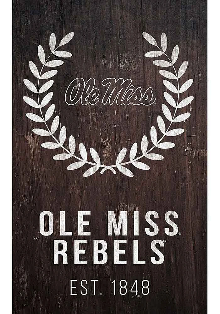 Ole Miss Rebels Laurel Wreath Sign - Blue