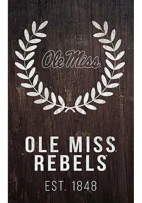 Ole Miss Rebels Laurel Wreath Sign - Blue
