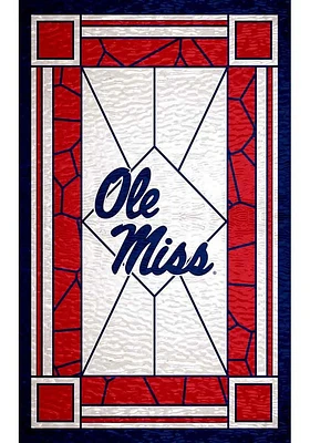 Ole Miss Rebels Stained Glass Sign - Blue