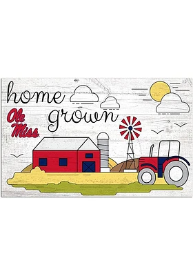Ole Miss Rebels Home Grown Sign - Blue