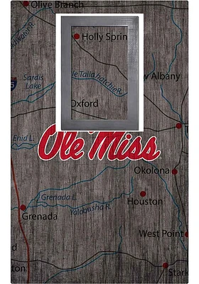 Ole Miss Rebels City Map Sign - Blue