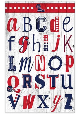 Ole Miss Rebels Alphabet Sign - Blue