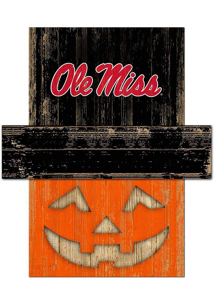 Ole Miss Rebels Pumpkin Head Sign - Blue