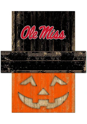 Ole Miss Rebels Pumpkin Head Sign - Blue