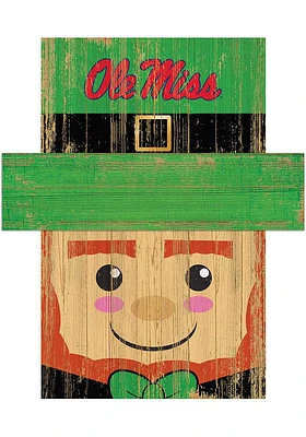 Ole Miss Rebels Leprechaun Head Sign - Blue