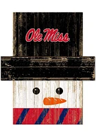 Ole Miss Rebels Snowman Head Sign - Blue