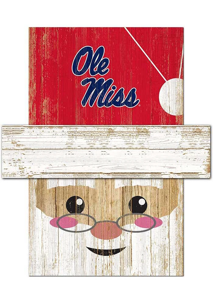 Ole Miss Rebels Santa Head Sign - Blue