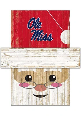 Ole Miss Rebels Santa Head Sign - Blue