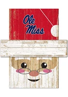 Ole Miss Rebels Santa Head Sign - Blue