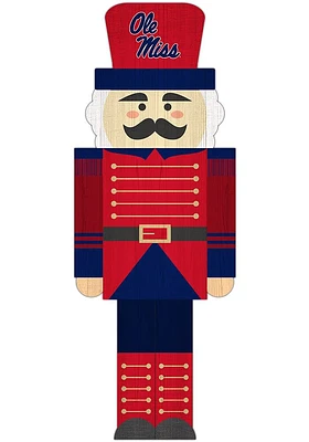 Ole Miss Rebels 31 Inch Nutcracker Leaner Sign - Blue