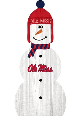 Ole Miss Rebels Snowman Leaner Sign - Blue