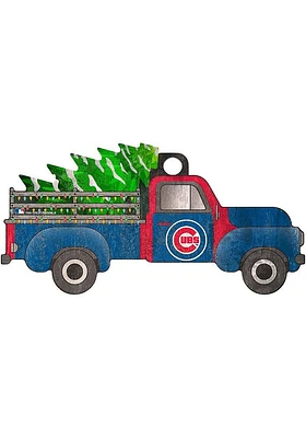 Chicago Cubs Christmas Truck Ornament - Red