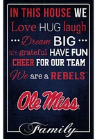 Ole Miss Rebels In This House 17x26 Sign - Blue