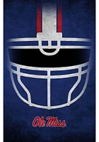 Ole Miss Rebels Ghost Helmet 17x26 Sign - Blue