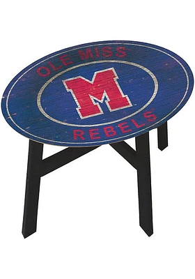 Ole Miss Rebels Vintage Heritage Side Blue End Table